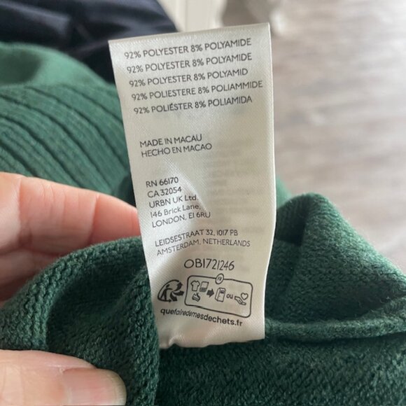 FREE PEOPLE ORION A-LINE TUNIC SWEATER SIZE SMALL BLACK FOREST GREEN NWT - Picture 10 of 13